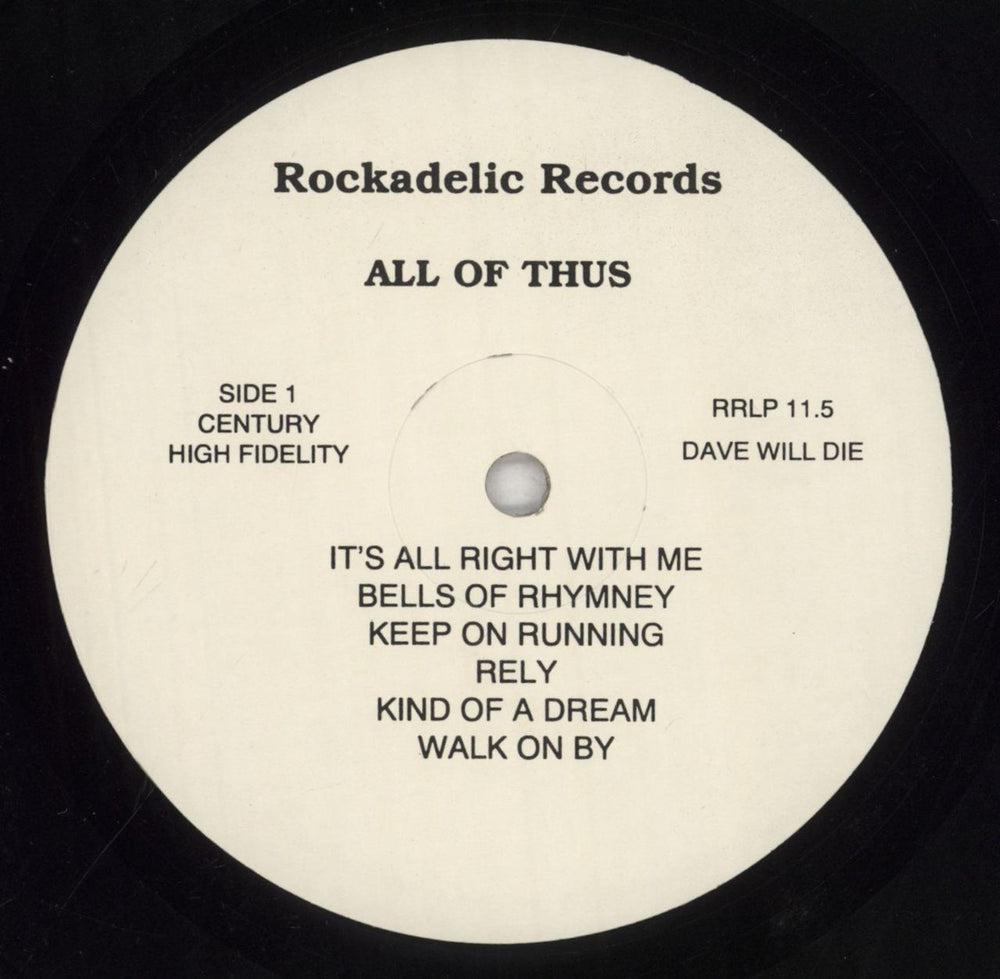 Thus All Of Thus US vinyl LP album (LP record) 8NXLPAL853849