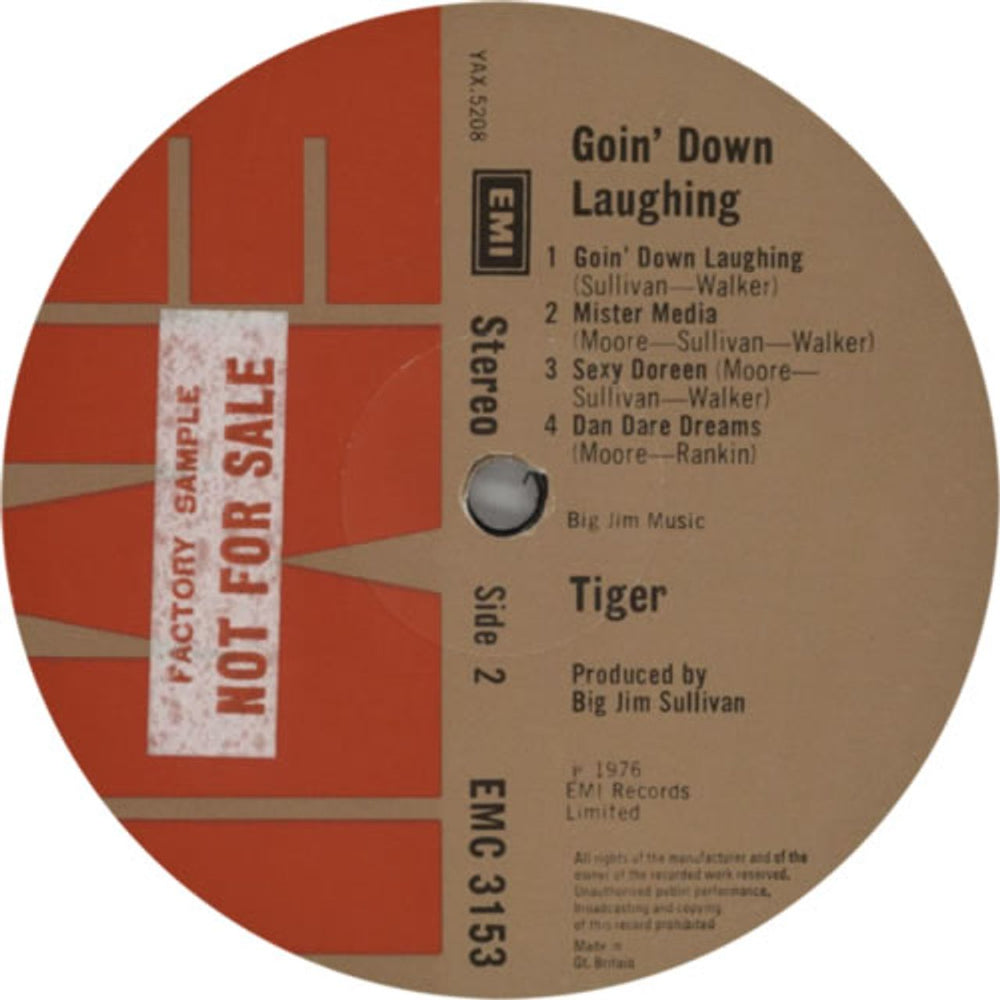 Tiger (70s) Goin' Down Laughing - Factory Sample UK vinyl LP album (LP record) TGRLPGO607965