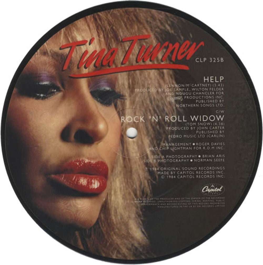 Tina Turner Help UK 7" vinyl picture disc (7 inch picture disc single) TUR7PHE20114