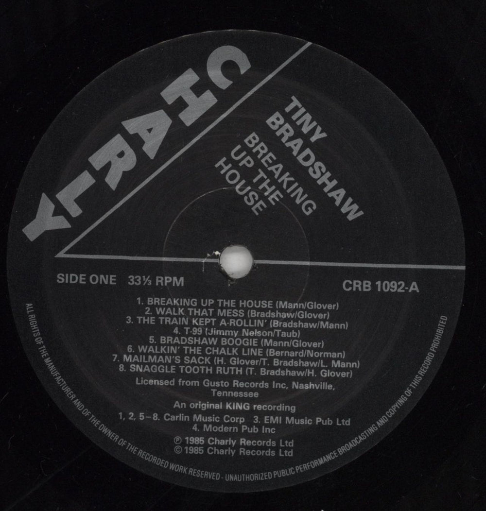 Tiny Bradshaw Breakin' Up The House UK vinyl LP album (LP record) W5NLPBR861639