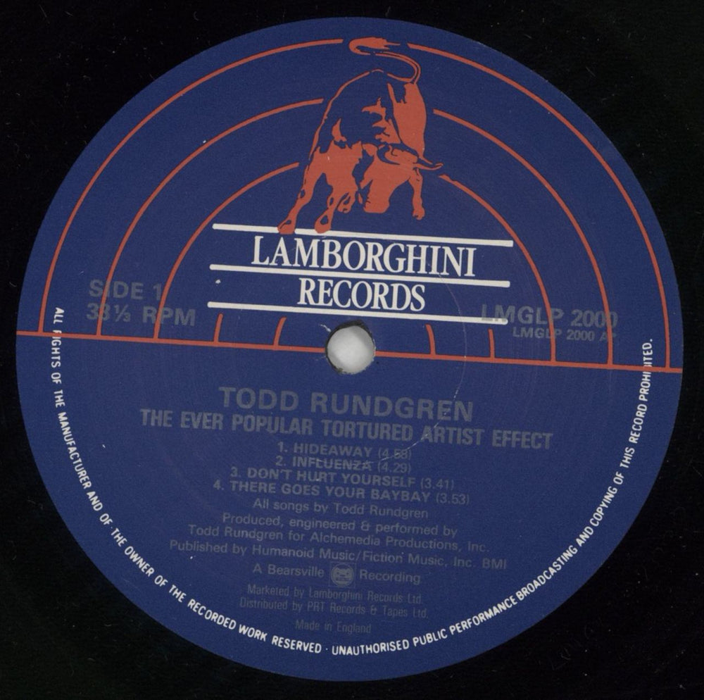 Todd Rundgren The Ever Popular Tortured Artist Effect UK vinyl LP album (LP record) TODLPTH589370