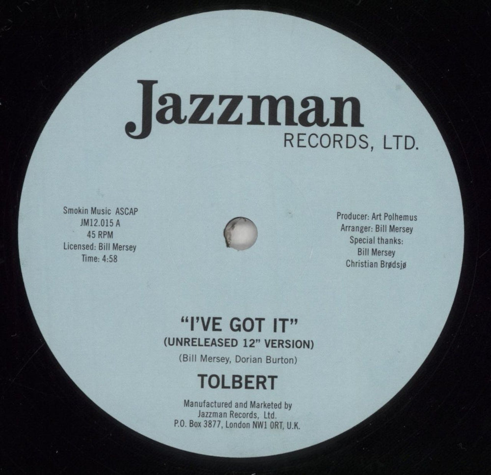 Tolbert I've Got It UK 12" vinyl single (12 inch record / Maxi-single) JM12.015