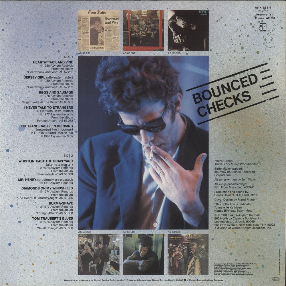 Tom Waits Bounced Checks German vinyl LP album (LP record)