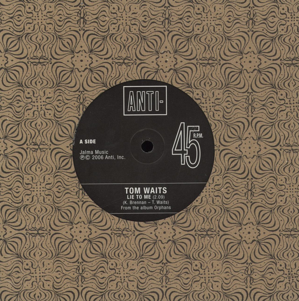 Tom Waits Lie To Me UK Promo 7" vinyl single (7 inch record / 45) 1271-7