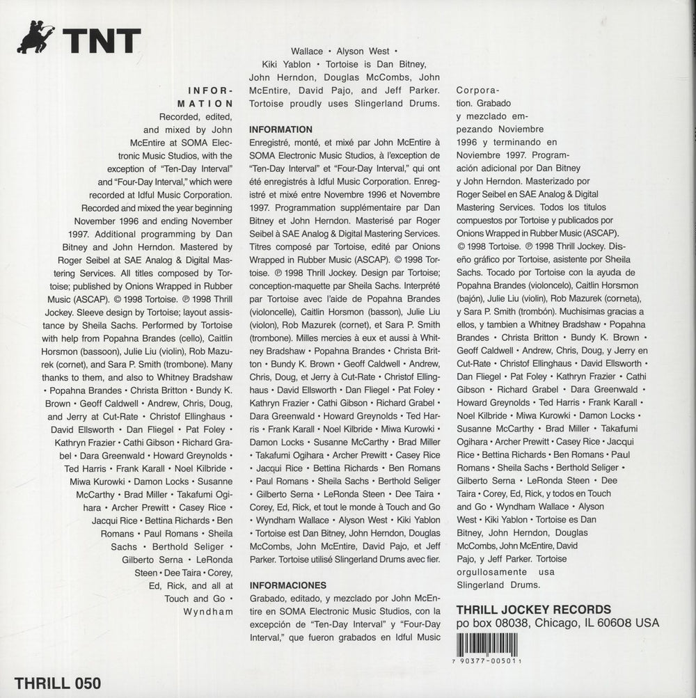 Tortoise TNT - White Vinyl US 2-LP vinyl record set (Double LP Album) 036172875016