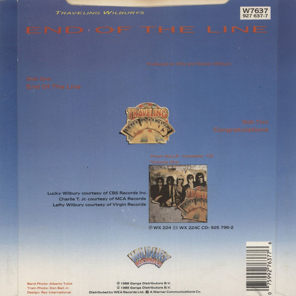 Traveling Wilburys End Of The Line UK 7" vinyl single (7 inch record / 45) 075992763776