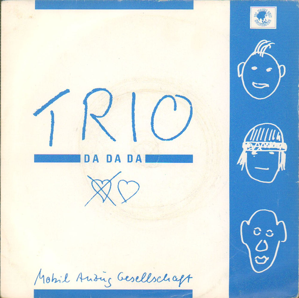 Trio Da Da Da - Blue & White Sleeve UK 7" vinyl single (7 inch record / 45) CORP5