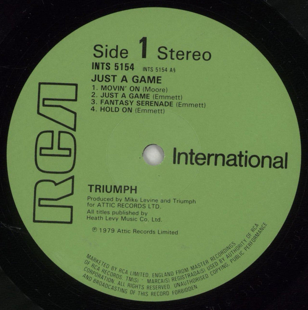 Triumph Just A Game UK vinyl LP album (LP record) UMPLPJU463928