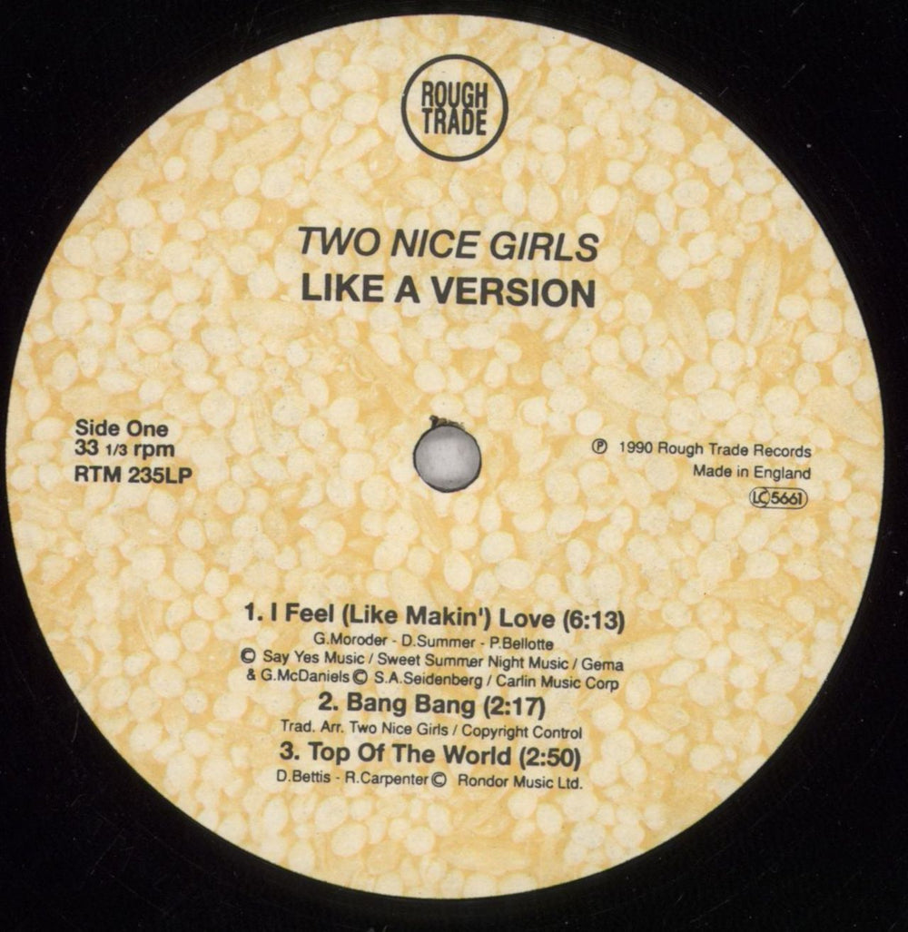 Two Nice Girls Like A Version UK vinyl LP album (LP record) UWPLPLI844666