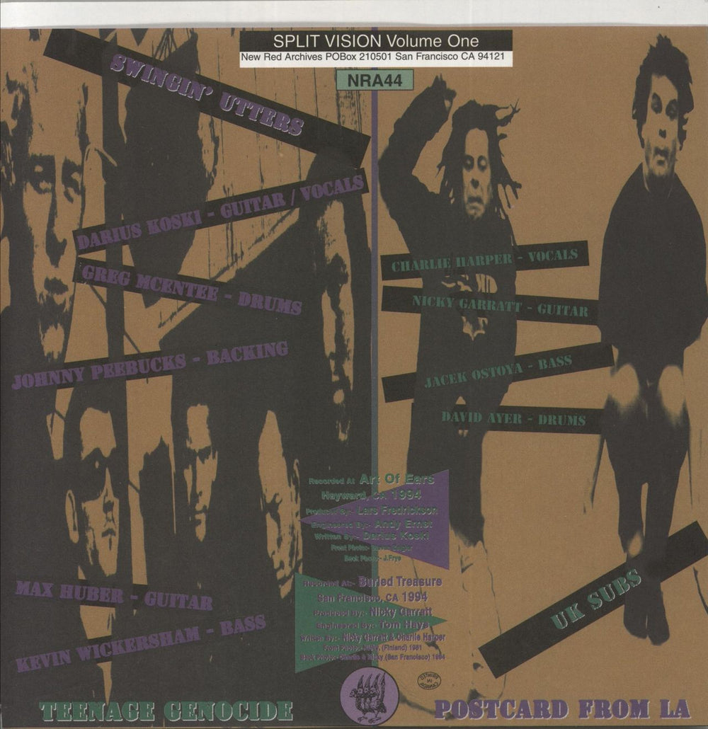 U.K. Subs Split Vision Volume One - Yellow Marble US 7" vinyl single (7 inch record / 45)