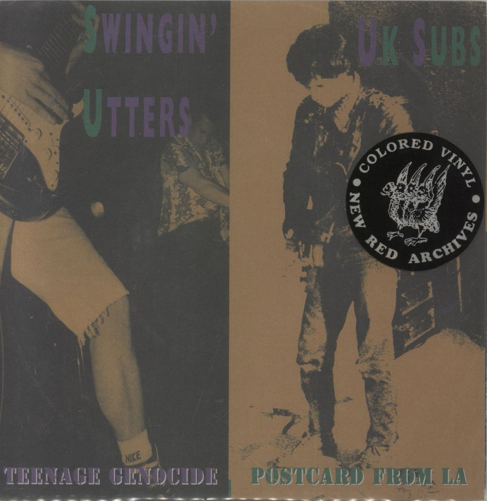 U.K. Subs Split Vision Volume One - Yellow Marble US 7" vinyl single (7 inch record / 45) NRA44