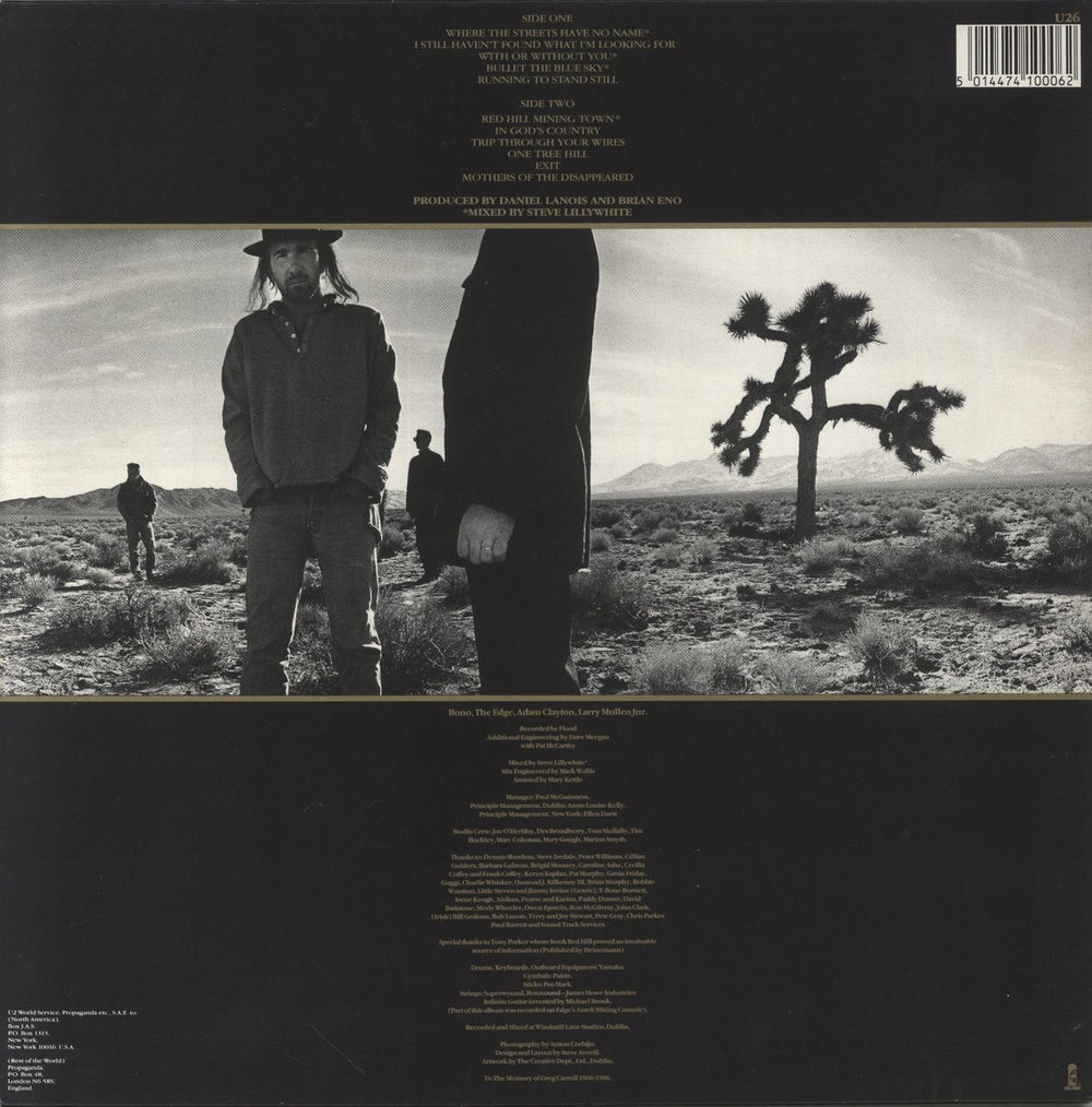 U2 The Joshua Tree - 2nd UK vinyl LP album (LP record) 5014474100062
