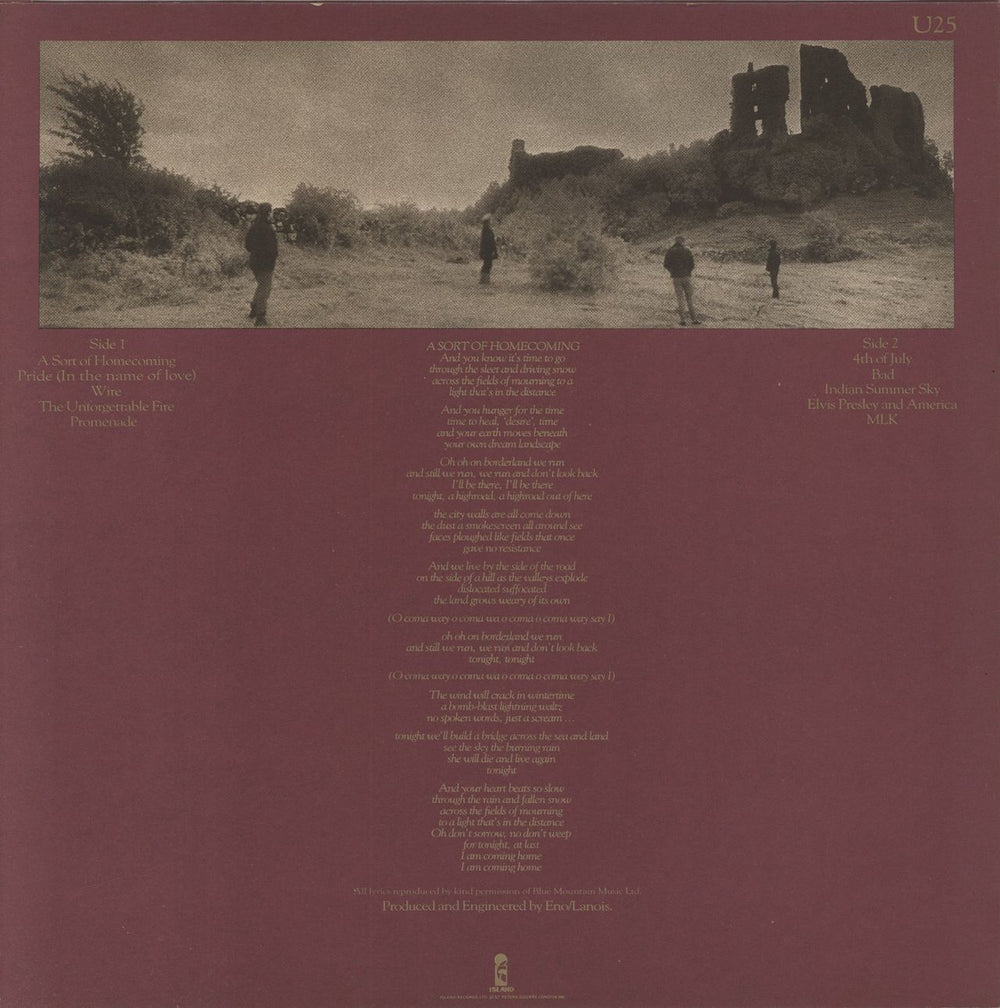 U2 The Unforgettable Fire - EX UK vinyl LP album (LP record)