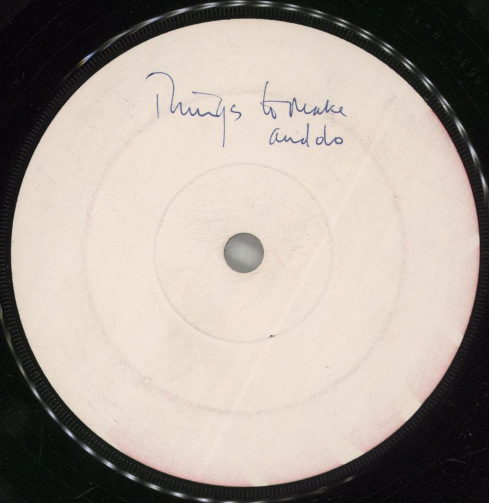 U2 Things To Make And Do - 1-sided Test Pressing UK 7" vinyl single (7 inch record / 45)