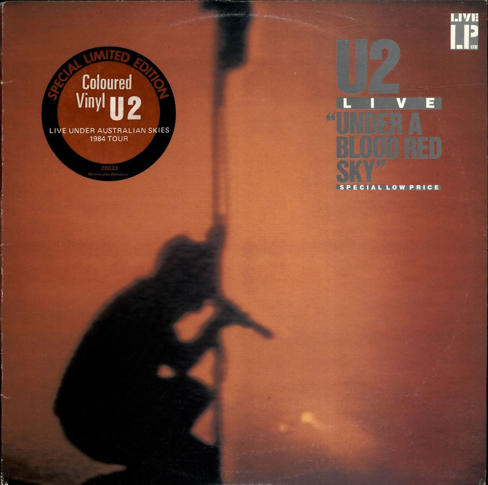 U2 Under A Blood Red Sky - Red Vinyl + Hype Sticker Australian vinyl LP album (LP record) L20033