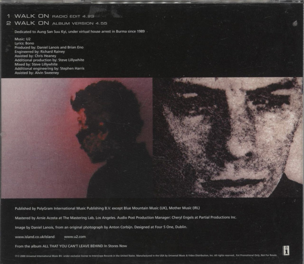 U2 Walk On US Promo CD single (CD5 / 5")