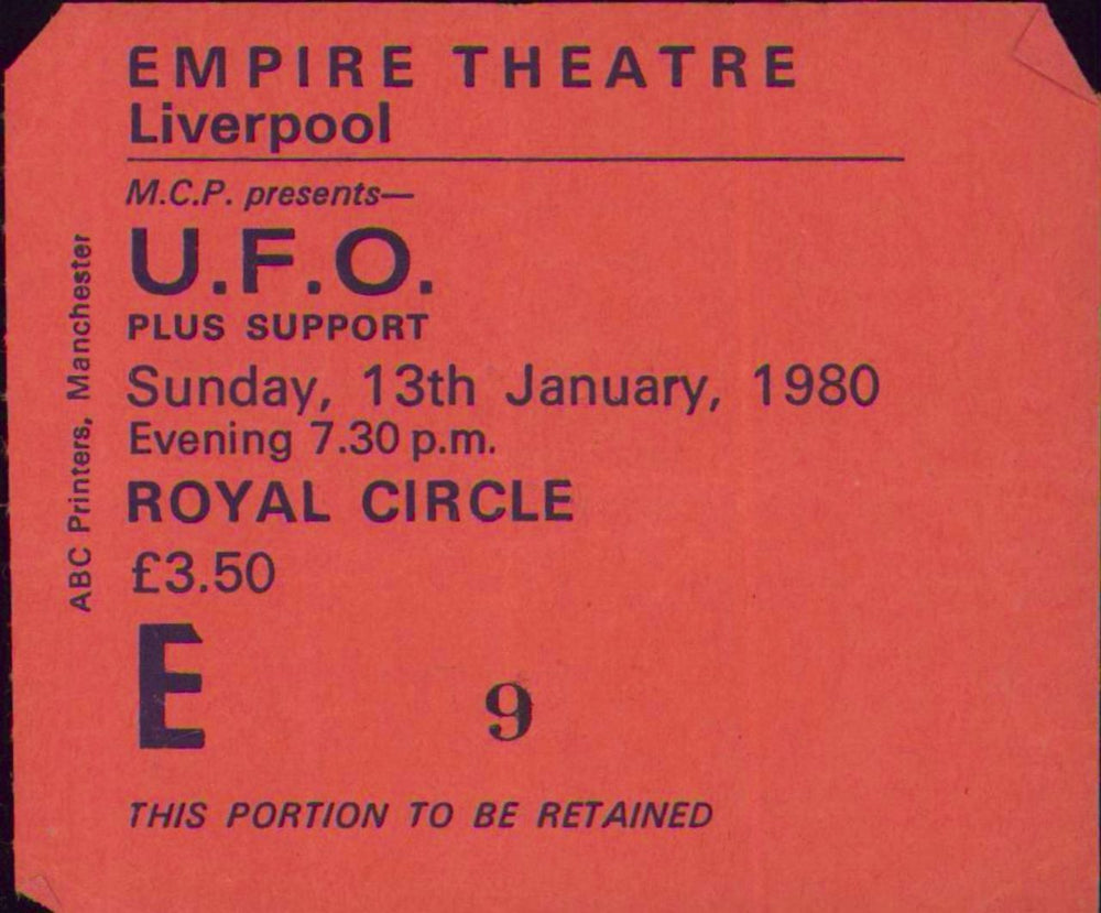 UFO No Place To Run + Ticket Stub UK tour programme UFOTRNO679590