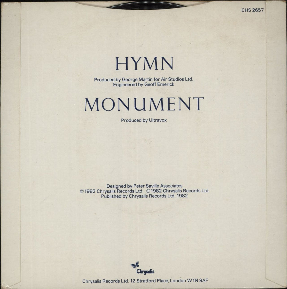 Ultravox Hymn - P/S UK 7" vinyl single (7 inch record / 45)