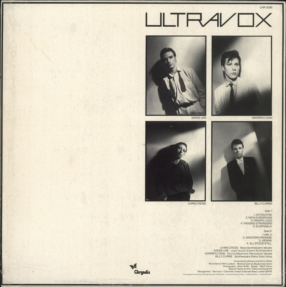 Ultravox Vienna + Shrink UK vinyl LP album (LP record)