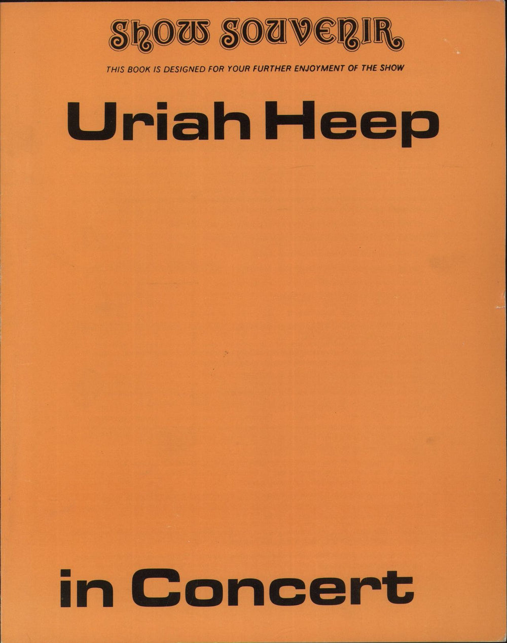 Uriah Heep In Concert - Show Souvenir + Ticket UK tour programme TOUR PROGRAMME