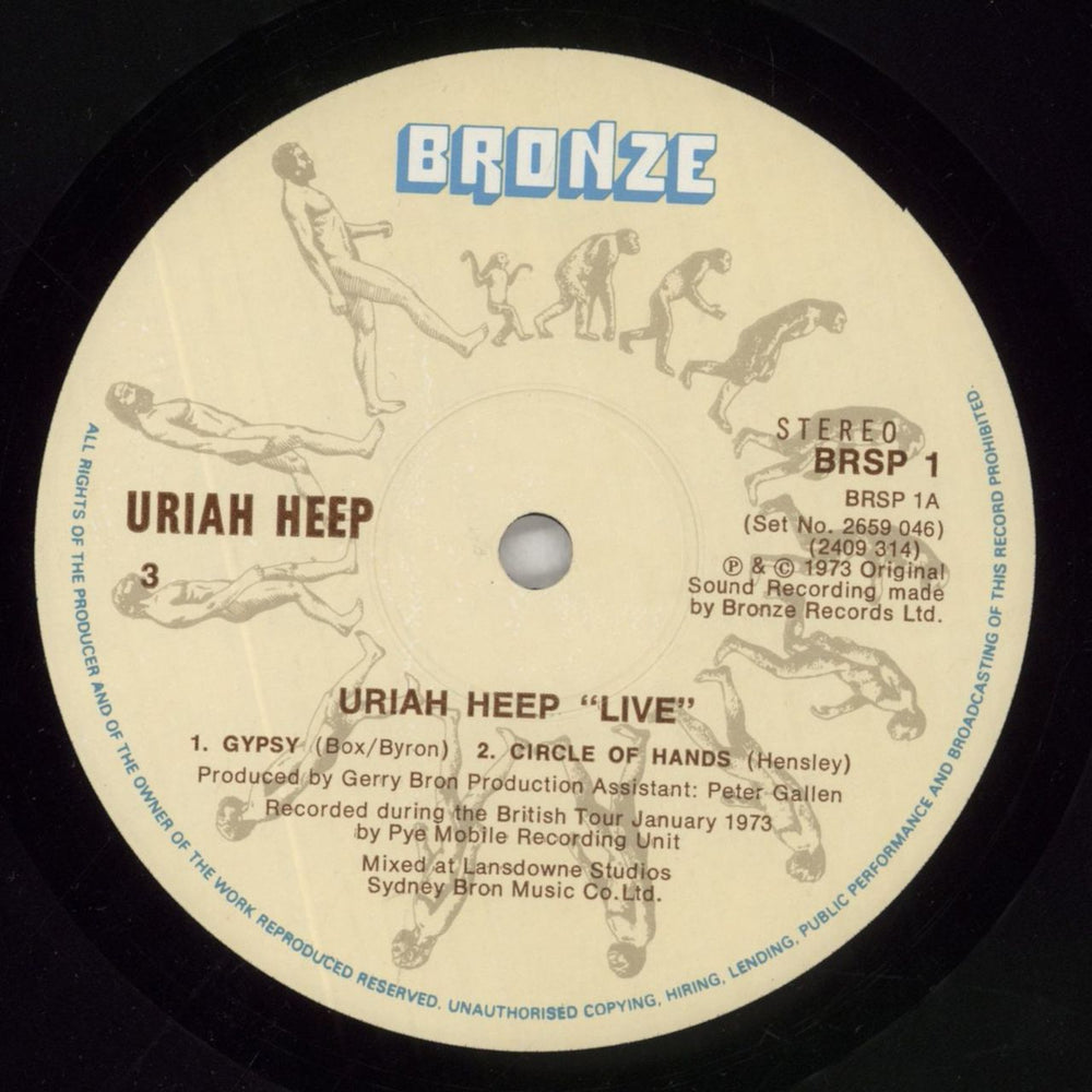 Uriah Heep Live UK 2-LP vinyl record set (Double LP Album) URI2LLI861703