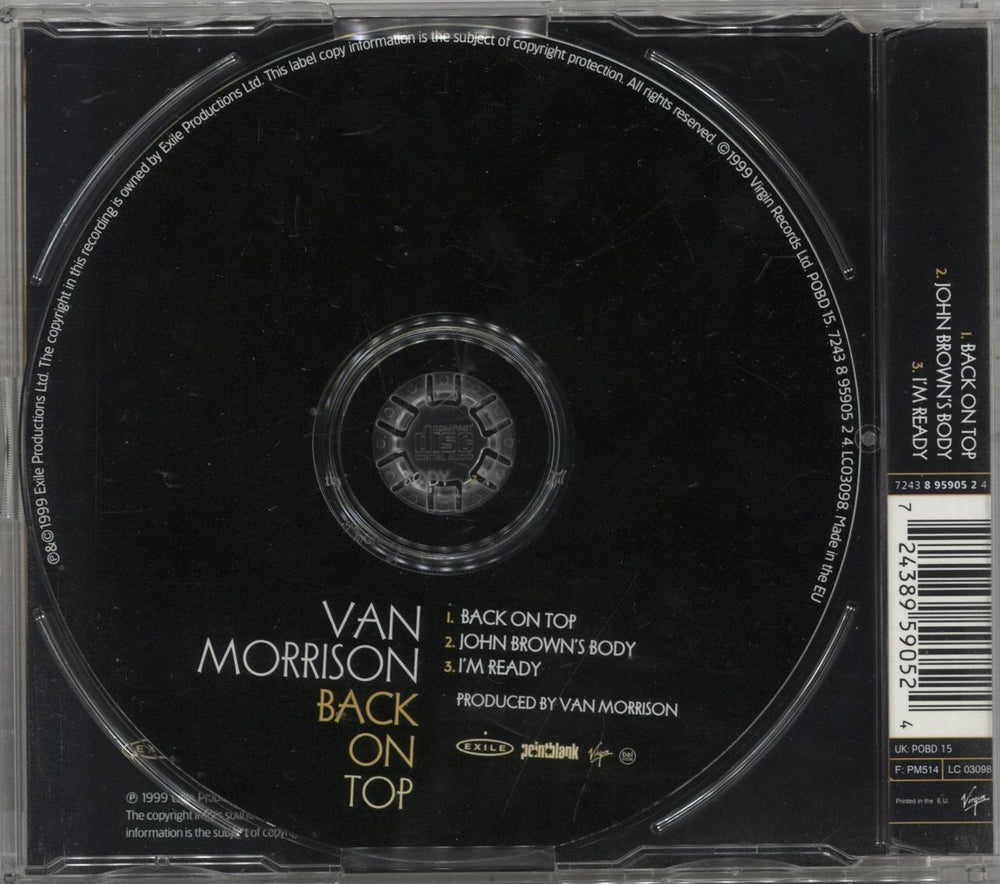 Van Morrison Back On Top UK CD single (CD5 / 5") 724389590524