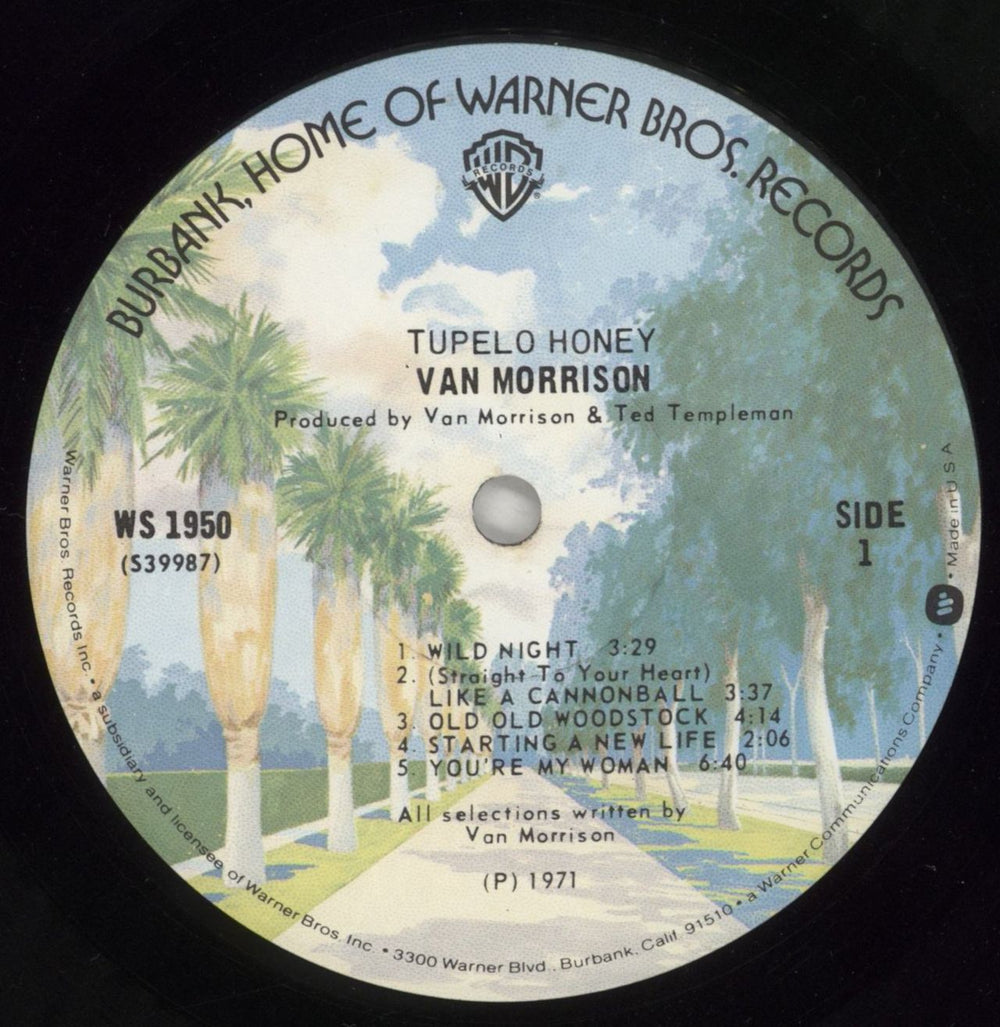 Van Morrison Tupelo Honey - 2nd US vinyl LP album (LP record) VMOLPTU880143