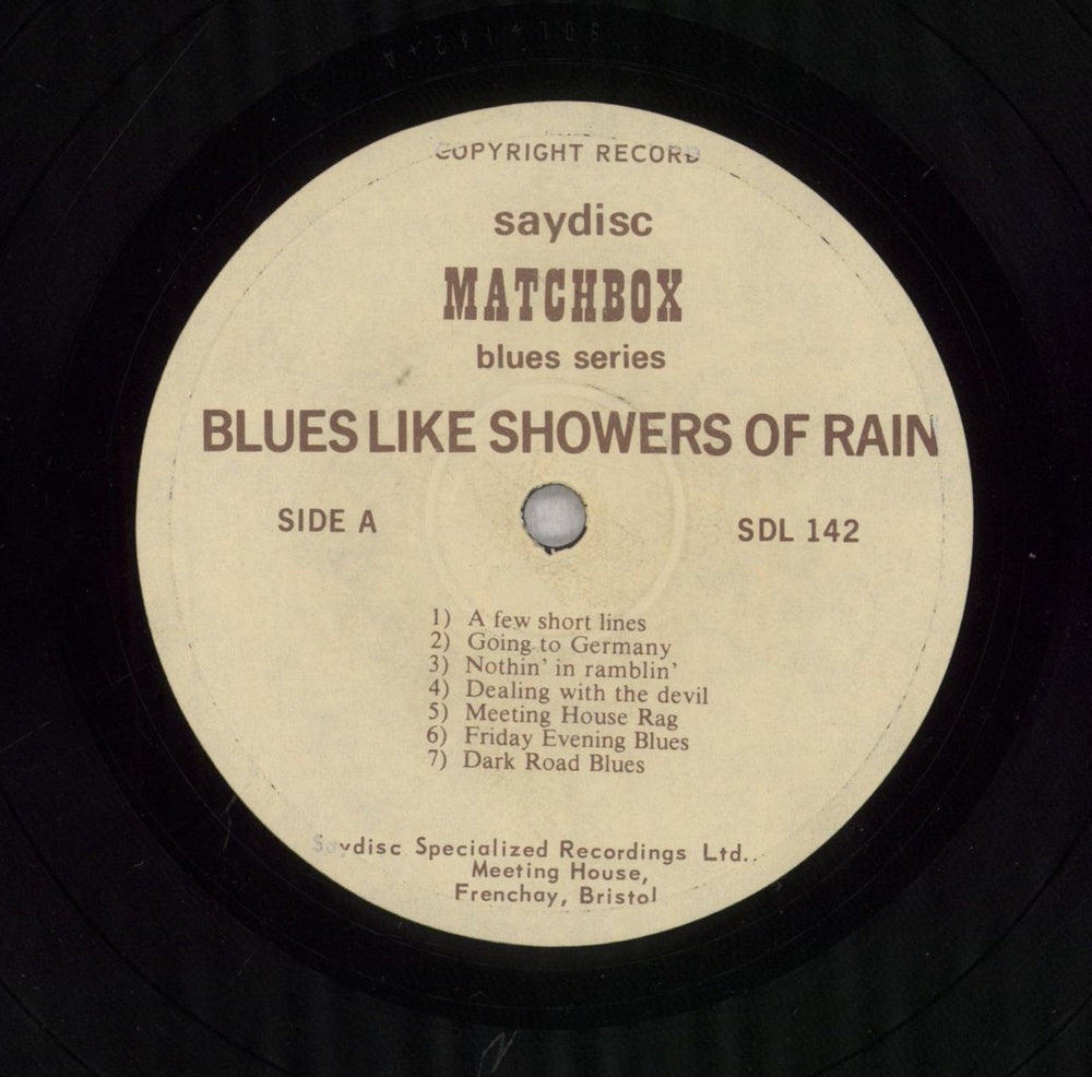 Various-Blues & Gospel Blues Like Showers Of Rain UK vinyl LP album (LP record)