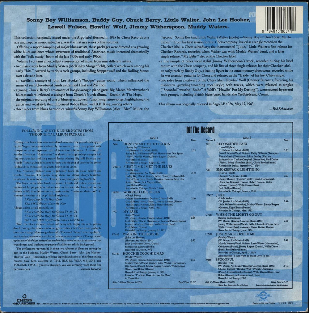 Various-Blues & Gospel The Blues Volume 1 Italian vinyl LP album (LP record)