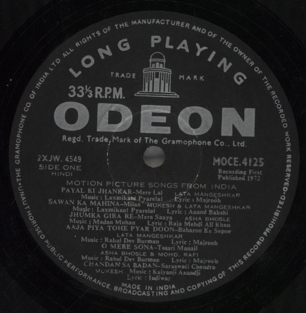 Various-Bollywood Motion Picture Songs From India Indian vinyl LP album (LP record) 4B2LPMO859054