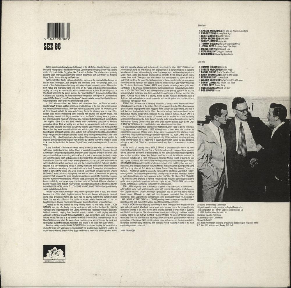 Various-Country Hollywood Hillbillies UK vinyl LP album (LP record) 5014661009819