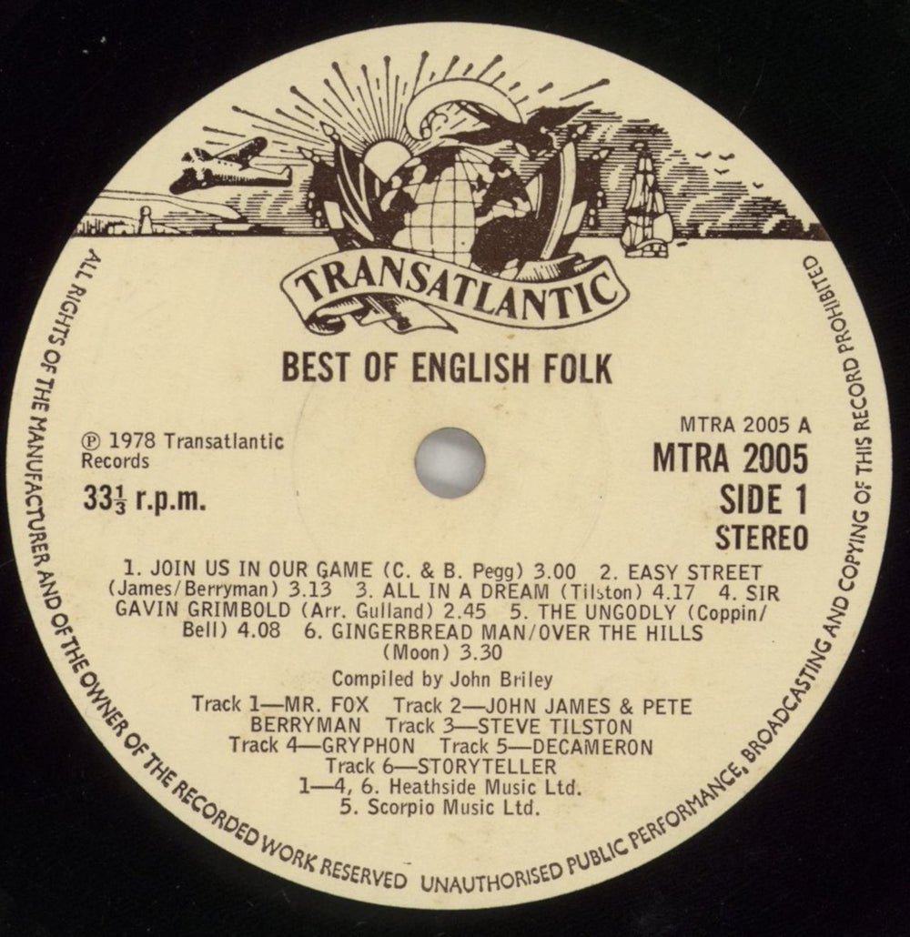 Various-Folk Best Of English Folk UK vinyl LP album (LP record) V-FLPBE860455