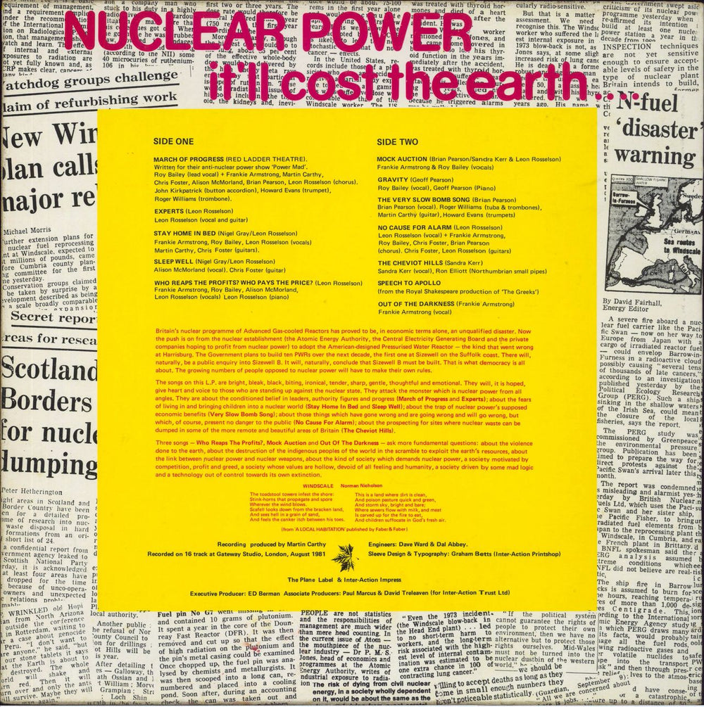 Various-Folk Nuclear Power No Thanks!!? UK vinyl LP album (LP record)