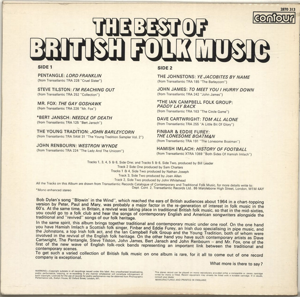 Various-Folk The Best Of British Folk Music UK vinyl LP album (LP record)