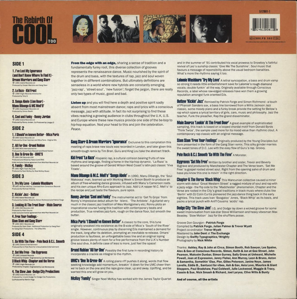 Various-Hip Hop & Rap The Rebirth Of Cool Too UK 2-LP vinyl record set (Double LP Album) 731451208119