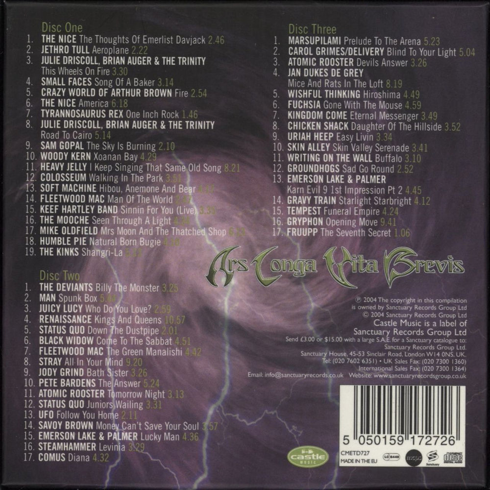 Various-Prog & Psych Ars Longa Vita Brevis - A Compendium Of Progressive Rock 1967-1974 UK CD Album Box Set