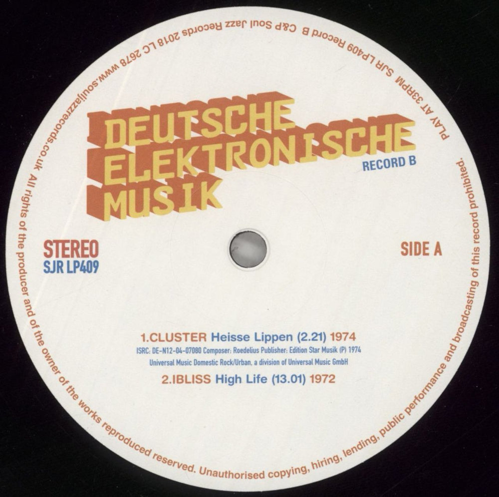 Various-Prog & Psych Deutsche Elektronische Musik - Experimental German Rock & Electronic Musik 1972-83 - Record B UK 2-LP vinyl record set (Double LP Album) LSD2LDE858395