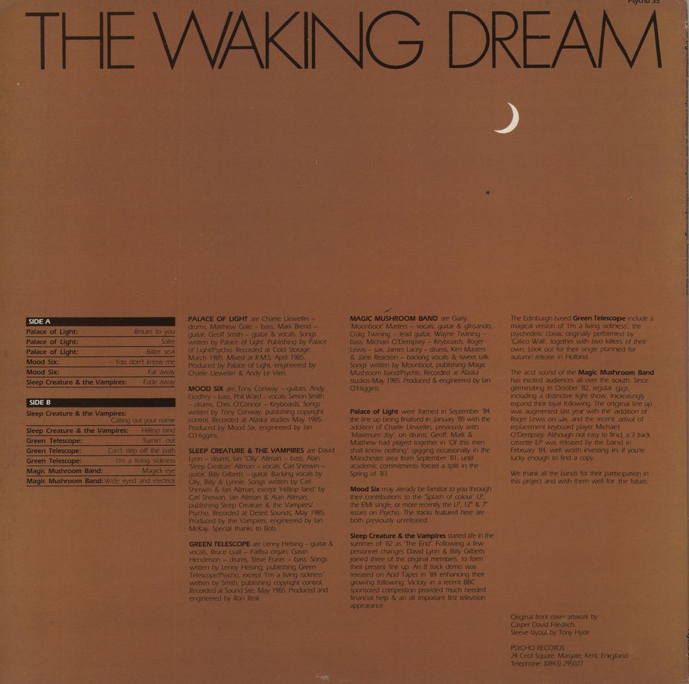 Various-Prog & Psych The Waking Dream UK vinyl LP album (LP record)
