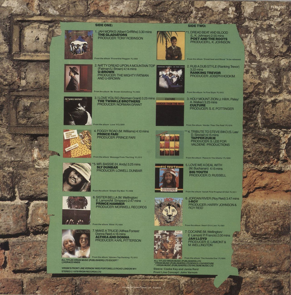 Various-Reggae & Ska The Front Line II UK vinyl LP album (LP record)