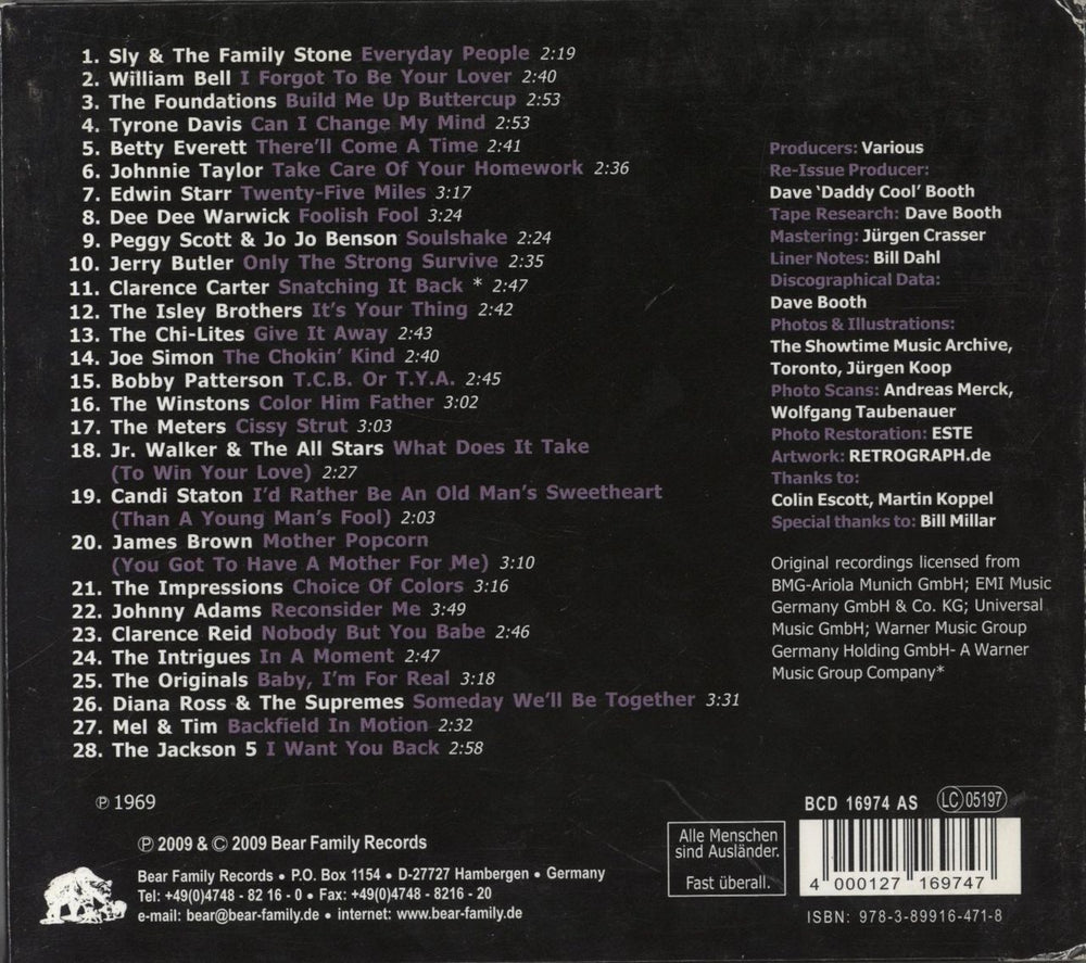 Various-Soul & Funk Sweet Soul Music 1969 - 28 Scorching Classics From 1969 German CD album (CDLP) 4000127169747