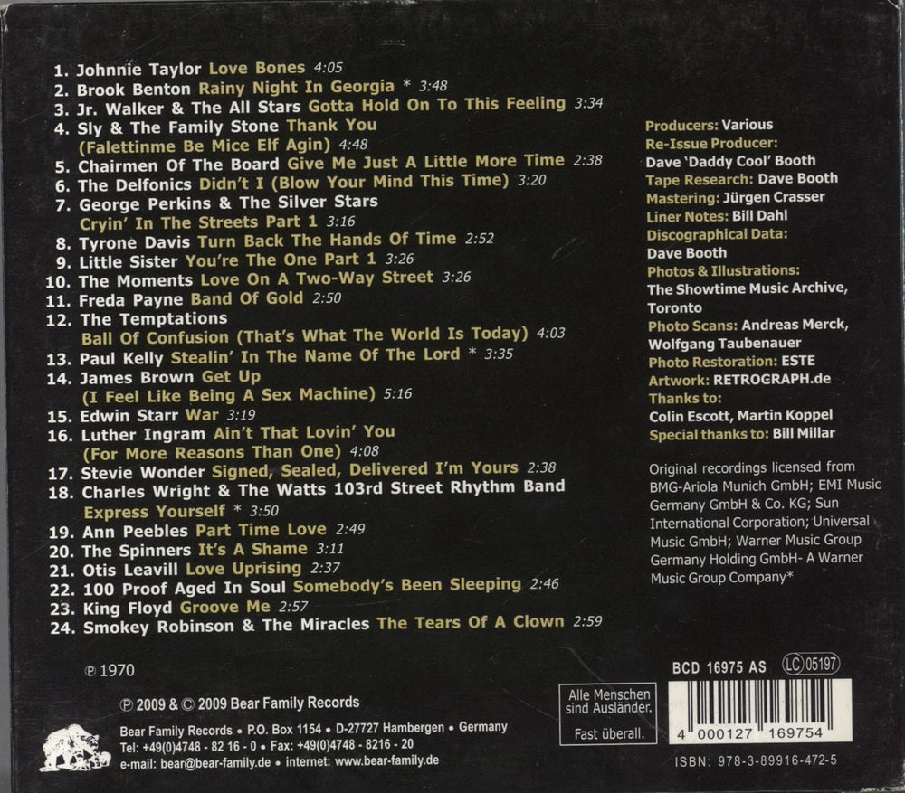 Various-Soul & Funk Sweet Soul Music 1970 - 24 Scorching Classics From 1970 German CD album (CDLP) 4000127169754