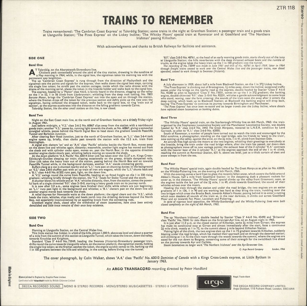 Various-Trains Trains To Remember UK vinyl LP album (LP record)
