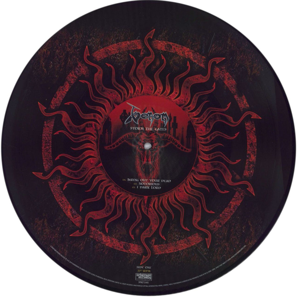 Venom Storm The Gates UK picture disc LP (vinyl picture disc album) VNMPDST840819