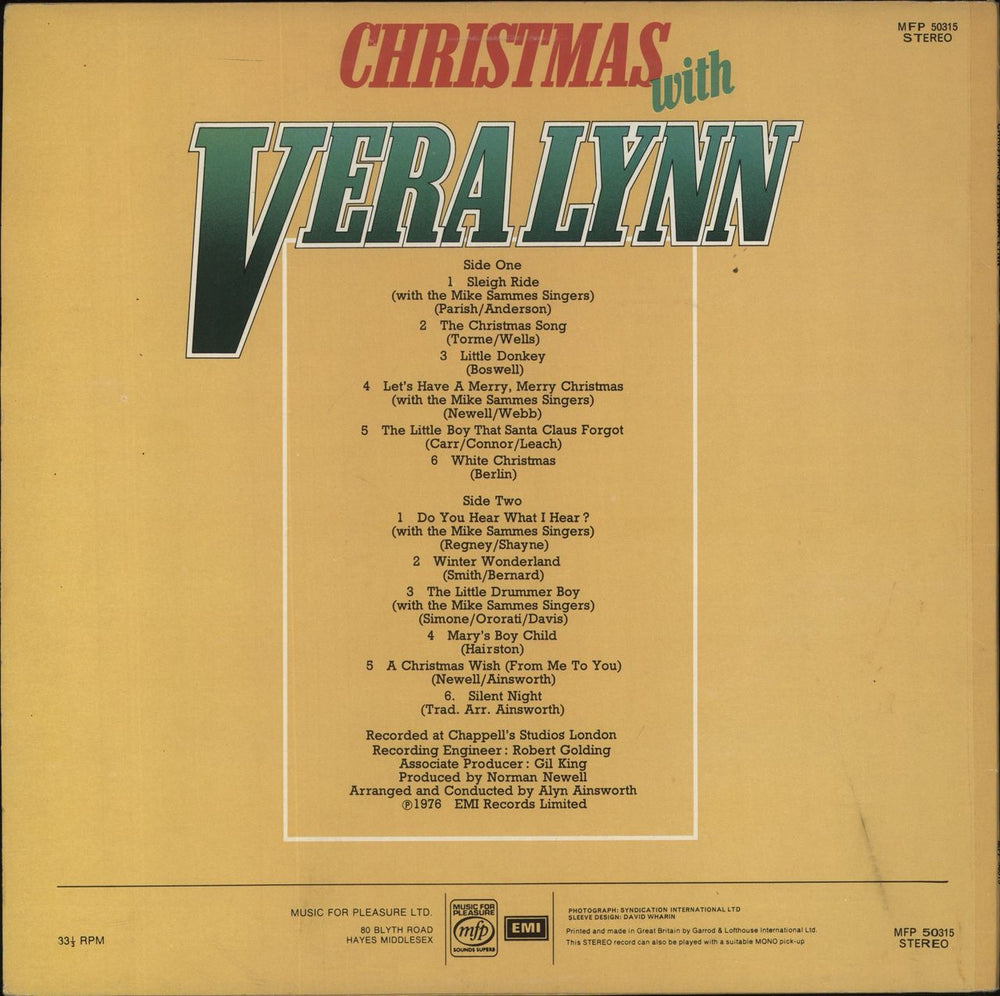 Vera Lynn Christmas With Vera Lynn UK vinyl LP album (LP record)