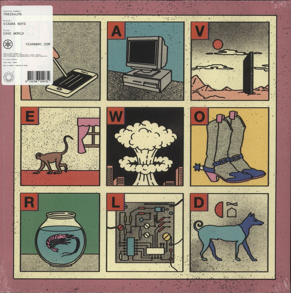 Viagra Boys Cave World - Green Vinyl - Sealed UK vinyl LP album (LP record) YR0164LPG