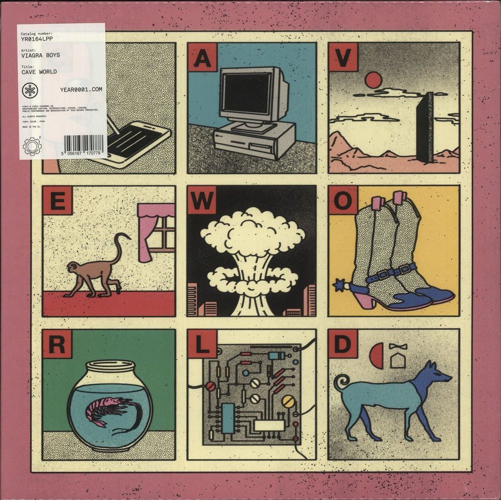 Viagra Boys Cave World - Pink Vinyl - Sealed UK vinyl LP album (LP record) YR0164LPP