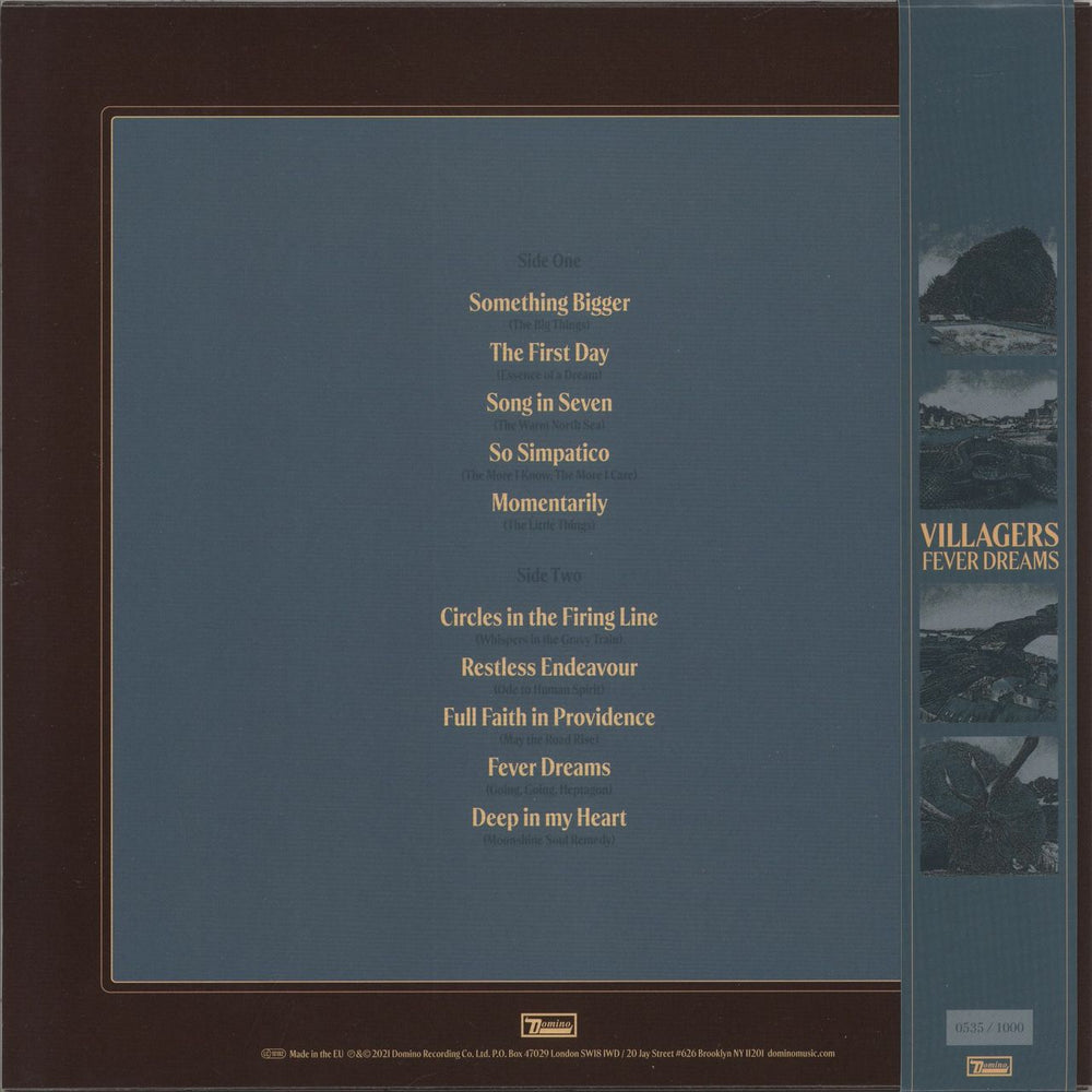 Villagers Fever Dreams - Blue Vinyl - Dinked Edition + Flexi-Disc - Autographed UK vinyl LP album (LP record) 887828046379