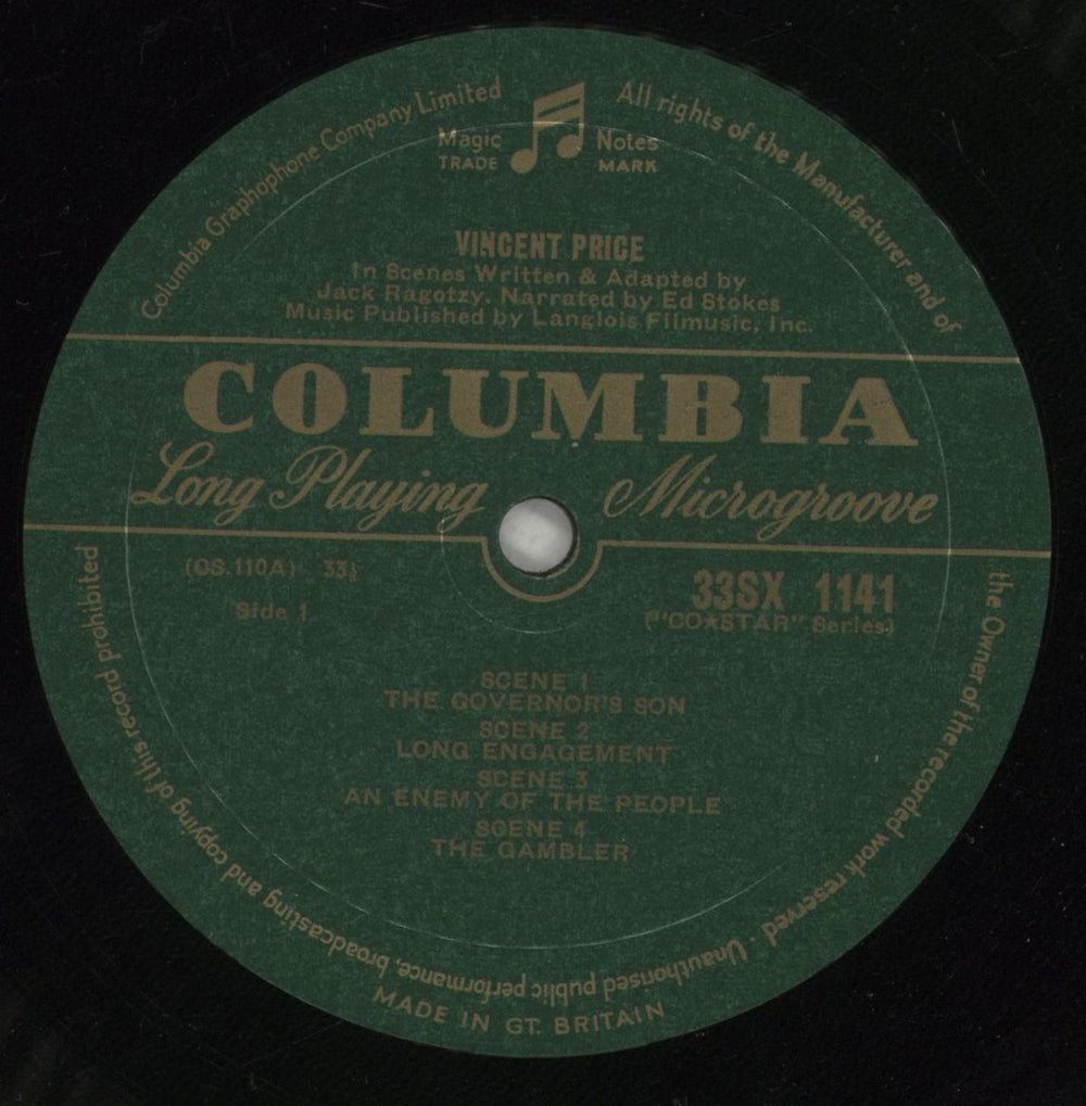 Vincent Price Co-Star - The Record Acting Game UK vinyl LP album (LP record) 9YSLPCO875953