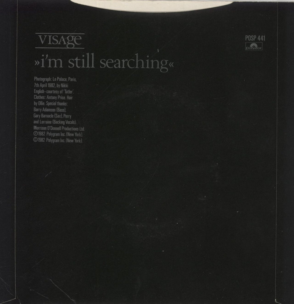 Visage Night Train + Sleeve UK 7" vinyl single (7 inch record / 45)