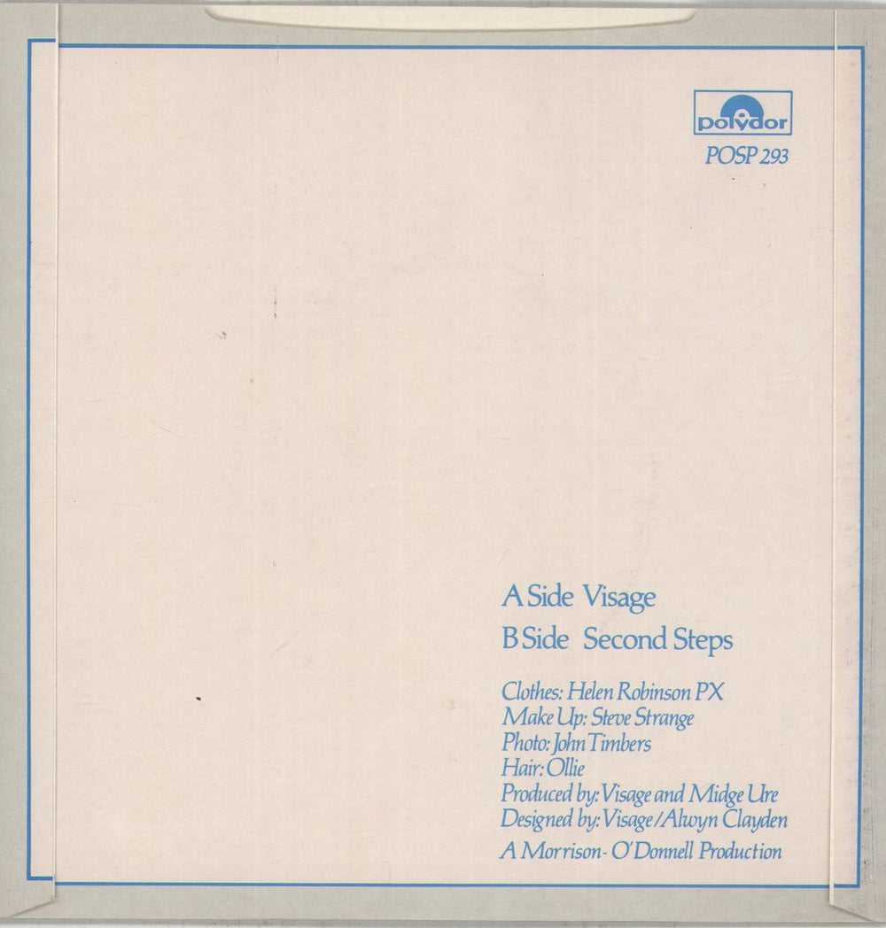 Visage Visage - Mirror Sleeve UK 7" vinyl single (7 inch record / 45) VIS07VI660357